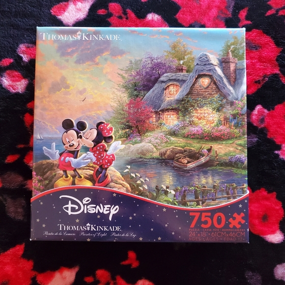 DISNEY THOMAS KINKADE Mickey & Minnie Mouse Puzzle - Picture 4 of 10